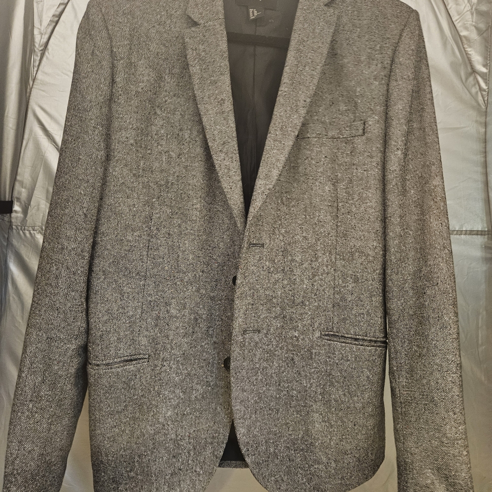 Men's H&M Tan Slim Fit Tweed Blazer Jacket Size 42R - Picture 4 of 16
